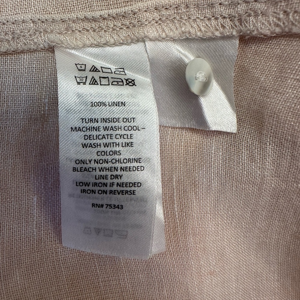 Sigrid Olsen 100% Linen Button Up Tunic Roll Tab … - image 5